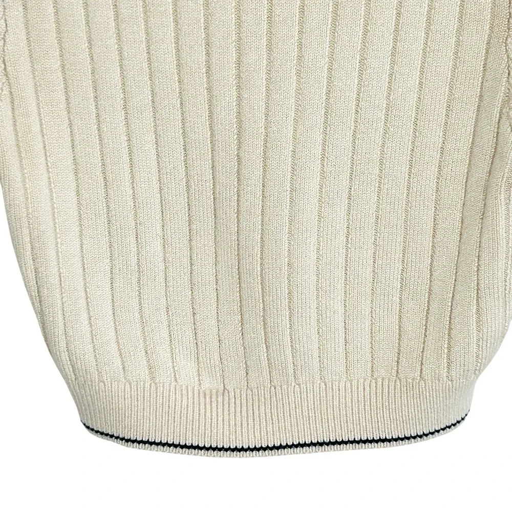 Free People Catch Your Eye Swit Sweater Small Preppy Cropped Cable Knit V Neck‎